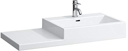 Laufen Living City Waschtisch, 1 Hahnloch, mit Überlauf, Ablage Links, 100x460, weiß - H8184310001041