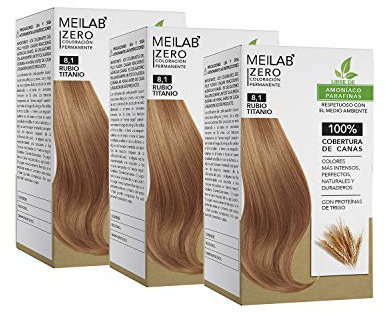 MEILAB Permanente Haarfarbe ohne Ammoniak, 3 Stück, Titanblond #8-1