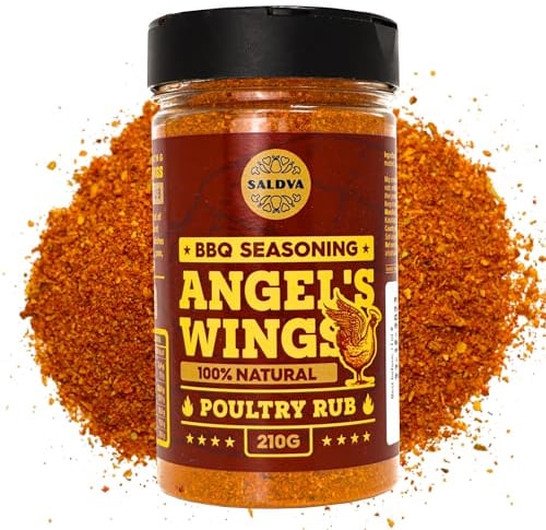 Angel's Wings - Assaisonnement pour poulet au barbecue - 100% naturel - Mélange parfait d'épices pour de délicieux plats de poulet au barbecue et au grill - Grand Pot (210 g)