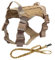 Spring.Rd Tactical Dog Harness Vest with Handle No-Pull Adjustable with Hook Loop Dog Harness for Training Hunting Hiking Walking (Khaki, M)