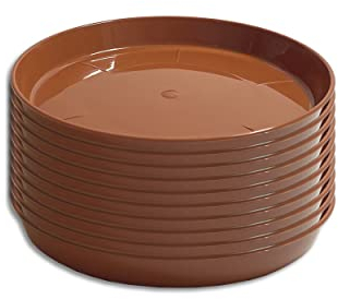10 x Untersetzer für Blumentopf Pflanztopf rund Kunststoff Terracotta 9 verschiedene Größen zur Auswahl (Ø 19 cm)