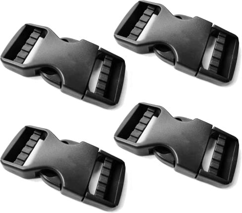 Schnallengurt, 2,5 cm, 9,4 m, Gurtband mit 10 Nylon-Schnellverschluss-Schnalle und 20 Tri-Glide-Schlitten – Kunststoffschnallen, kein Nähen, robust, für Heimwerker, Gepäckgurt, Schwarz , 85