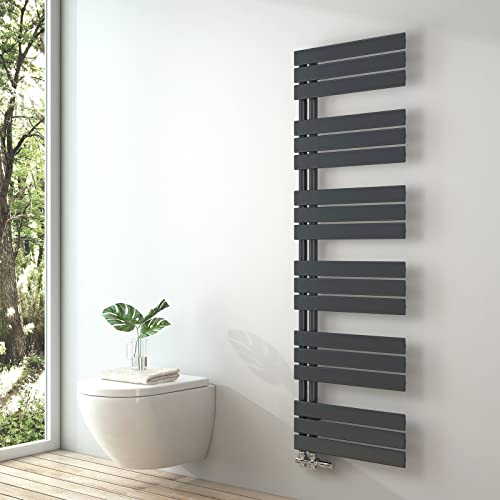 S'AFIELINA Design Badheizkörper Handtuchheizkörper Anthrazit Flach Paneel Seitenanschlusss 1599x500mm Heizkörper für Bad Handtuchtrockner 832 Watt