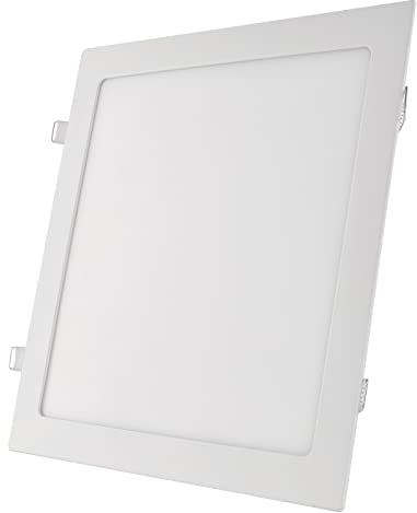 EMOS LED Panel 18 W, quadratische 1600 lm Einbauleuchte, Deckenleuchte in Weiß mit Durchmesser 22,5 cm, extra flach, Einbautiefe 2,1 cm, Lichtfarbe neutralweiß 4000 K, inkl. LED-Treiber