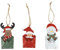 Dekohelden24 3er Set Metall Umschläge - Geschenk-Anhänger als Weihnachtsmann, Elch und Schneemann, Maße je Anhänger L/B/H 5,5 x 0,5 x 9 cm