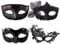 AYNKH Maskerade Masken 4PCS schwarz venezianischen Party Augenmaske Sexy Dress-Up Zubehör Spitze Kunststoff Klassische Zorro Style Maske für Paare Frauen und Männer