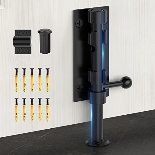 Barrel Bolt Latch, Slide Bolt Gate Latch, 6,3 Zoll Heavy Duty Solid 304 Stainless Steel Black Finish Türschloss für Zaun/Holz/Scheunentür/Hoftür/Schuppentür/Innentürriegel (1 Paar ack Black)