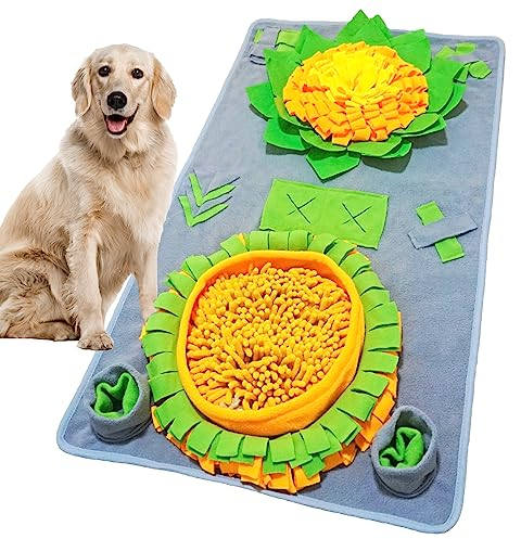 Yocuzee Schnüffelteppich für Hunde, 88x50cm große Schnüffeldecke für langsames Füttern, 8-Elemente interaktive Schnüffelmatte für Haustiere, Training und Förderung natürlicher Futterfähigkeiten