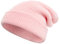 Tinncana 100% Merinowolle Doppelseitige Beanie für Männer und Frauen, Ultradicke weiche warme Winter-Schädel-Mützen (Rosa)