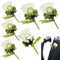 JUNMEIDO 6 Stück Boutonniere Rose Weiß Hochzeit Boutonniere Handarbeit Corsage Knopfloch Blumen Künstliche Hochzeit Prom Bankett Blumen Dekor mit Schleife & Clip für Bräutigam Herren Braut Frauen