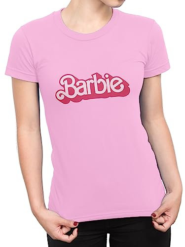 Barbie T-Shirt Femme | Tshirt Femme Coton | Tee Shirt Rose | Rose L