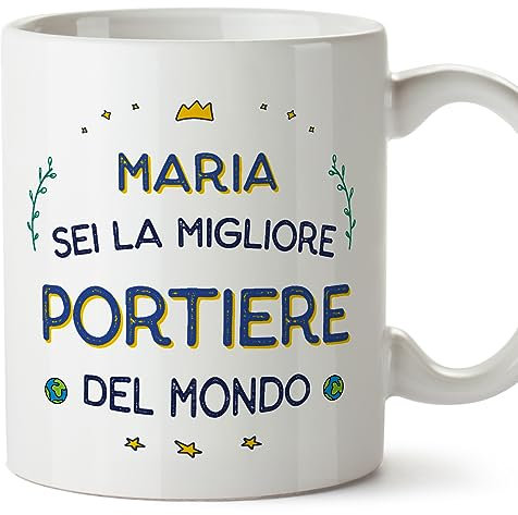MUGFFINS Personalised Mug for Porter Woman - in Italian - Migliore del Mondo - Funny Custom Gift for Colleagues - Ceramic 11oz Mug