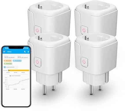 THIRDREALITY Zigbee Smart-Steckdose mit Stromverbrauchsmessung, 4 Stück (Typ F), 16A, Zigbee Repeater, ZigBee Hub erforderlich, kompatibel mit Home Assistant, Homey, SmartThings, Alexa, Hubitat