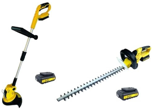 Nemura Pack 2 Outils - Taille-Haies et Coupe-Bordure 20V + 2 Batteries 2Ah + Chargeur Rapide - Revêtement Softgrip - Marque française spécialisée dans Les Outils de Jardinage et de Bricolage