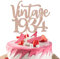 1 Stück Vintage 1934 Tortendeko Neunzig Awesome Since 1934 Kuchen Deko Happy 90 Fabulous 1934 Cake Topper für 90th Geburtstag Hochzeit Jahrestag Party Torten Dekorationen Rosegold