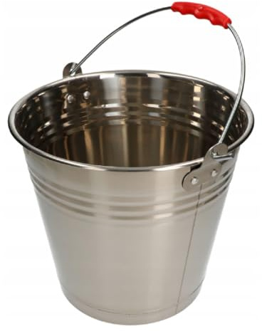 MIKONI Edelstahleimer Lebensmitteleimer Kücheneimer Futtereimer Milcheimer Eimer Garteneimer Baueimer für Gastronomie (14 Liter)