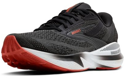 BROOKS Men's Adrenaline GTS 24 Sneaker, Black/Grey/Red, 11 UK