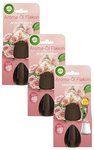 Air Wick Aroma-Öl Flakon – Duftöl Nachfüller für den Air Wick Diffuser – Duft: Beruhigende Rose – 1 x 20 ml ätherisches Öl (Packung mit 3)