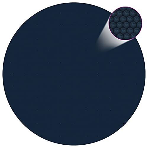 Bâche à Bulles pour Piscine, Couverture Chauffage de Piscine Bâche Solaire de Piscine Film Solaire de Piscine Flottant PE 488 cm Noir et Bleu