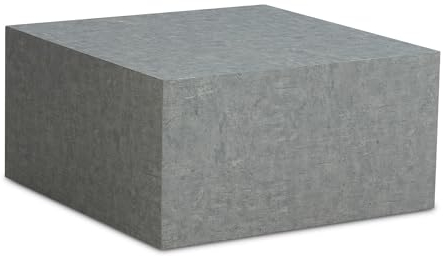 Wohnling Couchtisch MONOBLOC 60x60x30 cm in Beton-Optik Grau, Design Wohnzimmertisch Cube Quadratisch, Lounge Sofatisch, Beistelltisch Würfel Form