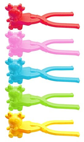 Falafoty 5 Stück Schneeballmacher Sikahirschform Schneeballmacher Clips Schneeballmacher Spielzeug für Kinder Erwachsene Sandformwerkzeuge für Schneeballschlacht Strand