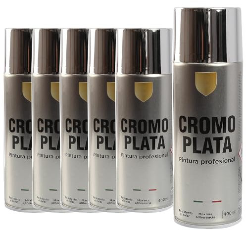 various-Pintura Spray Especial Cromo Plata Multicolor Profesional 400ml Adecuado Metal Madera y Plástico Pack de 6 unidad