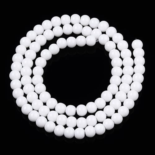 Handicraft Emporium Cuentas de Cristales Opacos para Manualidades, Sólido, Redondas, 4 mm, Color Blanco