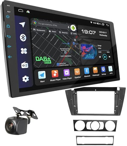 UGAR Android 15 Autoradio kompatibel für BMW 3-Series (E90/91/E92/E93) 2004-2012 9 Zoll Touchscreen-Radio mit kabellosem CarPlay & Android Auto, 8GB+128GB Speicher, Bluetooth, WLAN, DSP, DAB+, GPS-Nav