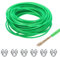 QUARKZMAN 6mm (1/4 Pouce) Câble Acier Gainé Vinyle Vert, 30m /98ft Câble Acier Galvanisé Avec 6 Manchons Boucle M6 Pour suspendu éclairage, Balustrade Terrasse, Fil Jardin