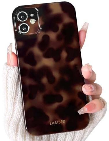 NITITOP Compatible with iPhone 11 Case Cute Stylish Leopard Print Brown Amber Aesthetic Tortoise Design for Women Girls Men Soft TPU Shockproof Protective Cover - Brown