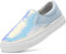 maxvinci Women Canvas Shoes Slip On Sneakers Glitter Sequins Plimsolls Ladies Casual Trainers Flat Shoes Pumps Loafers(Blue 273)