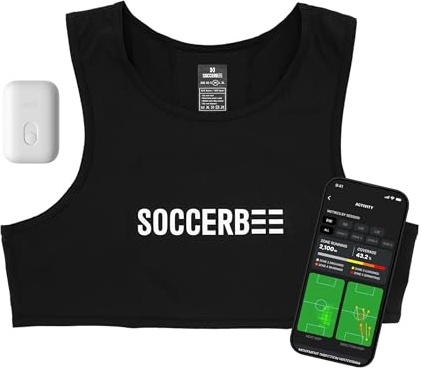SOCCERBEE - BEE LITE 2 - Sports GPS Tracker & Vest for Outdoor Sports | 30-Day Trial Included & Subscription Required | Football Training Equipment | Fitness Tracker