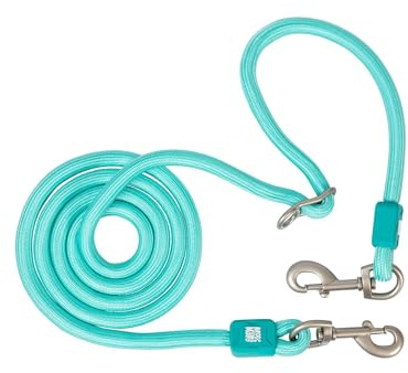 Max & Molly Multifunktions Tauleine Hund, Matrix 2.0, Türkis/L, 2m stufenlos verstellbare Leine mit 2 Karabinern, stylische Hundeleine aus Nylon - Komfort für Dich und deinen treuen Begleiter