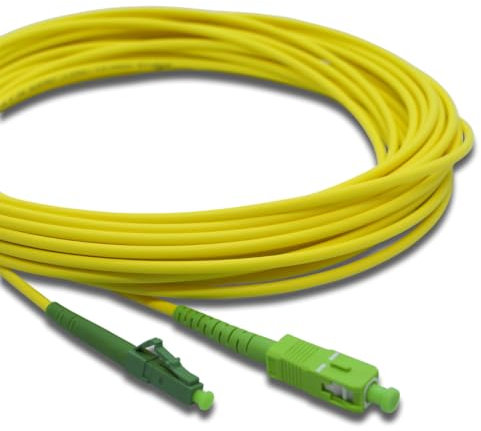 Conectra® - Glasfaser Patchkabel | OS2 | Singlemode | Simplex | LC/APC auf SC/APC | gelb | ideal für FTTH Heimnetzwerke | LWL Lichtwellenleiter Glasfaserkabel (Länge 0,5 m)