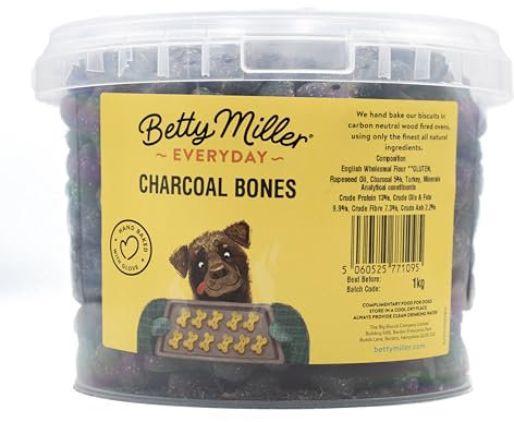 Betty Miller Dog Treats - Baked Biscuits (1kg, Charcoal Bones)