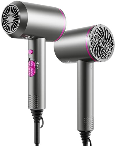 BANNILU Secador pelo potente y rápido con tecnología iónica, 3 modos y botón de aire frío, secador de pelo para mujer y hombre