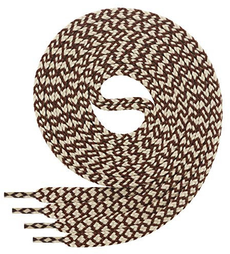 Di Ficchiano 1 Paar SCHNÜRSENKEL flach 7mm breit für Sneaker Sportschuhe Lederschuhe - flache Schuhbänder sehr reißfest - Shoe Laces Farbe: braun beige 130cm