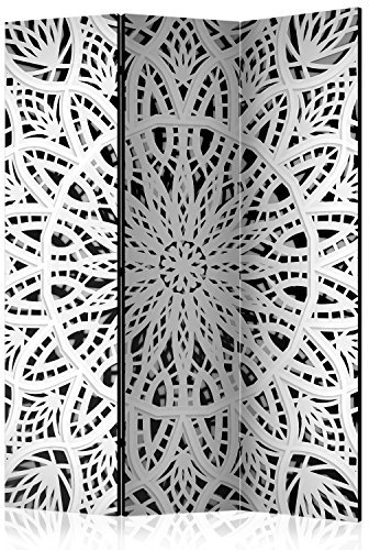 RAUMTEILER/PARAVENT B&D XXL - Mandala schwarz weiß, 135x172 cm, 3-teilig