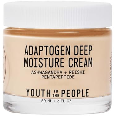 Youth To The People Adaptogen Deep Moisture Cream - Calming + Hydrating Face Cream with Pentapeptide, Rhodiola + Reishi Mushroom - No Mineral Oil - Clean Skincare (2oz)