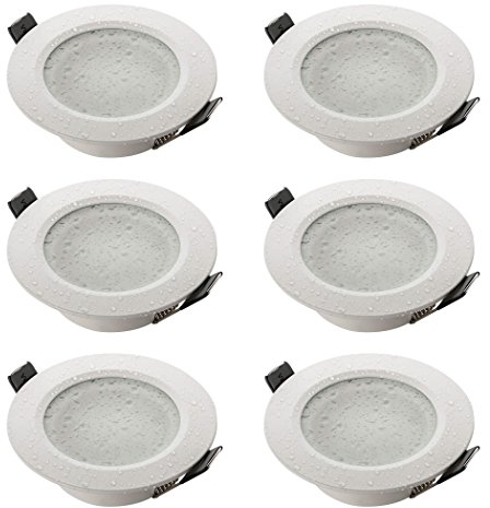 SEBSON Gehäuse für Einbaustrahler Bad IP44 mit GU10 Fassung LED Halogen 230V - Einbaurahmen Aluminium weiß, Lochdurchmesser 70mm (67-83mm) für Deckenbeleuchtung - 6er Set