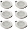 SEBSON Gehäuse für Einbaustrahler Bad IP44 mit GU10 Fassung LED Halogen 230V - Einbaurahmen Aluminium weiß, Lochdurchmesser 70mm (67-83mm) für Deckenbeleuchtung - 6er Set