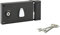 THIRARD - Serrure horizontale en applique à clé à fouillot pour portail, droite, axe 58mm, 82x140mm, zingué, 2 clés