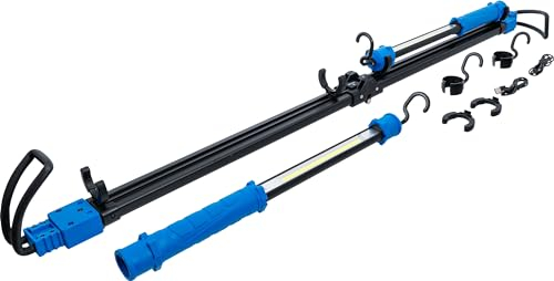 BGS 85306 | Lámpara de mano LED COB para el capó con batería recargable y soporte extensible | 2 lámparas de mano de trabajo COB-LED