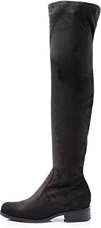 IF Fashion Stivali da Donna Scamosciati Alti sopra Ginocchio Tacco 3.5cm G502 Nero N.38