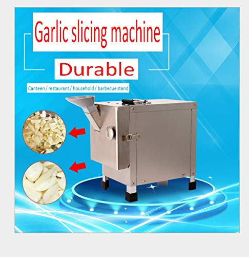 TX® Máquina cortadora de ajo eléctrica de acero inoxidable, cortadora de ajos, cortadora de ajos, cortadora de jengibre con puerto de alimentación grande (110 V/60 Hz)