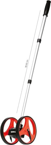 YATO Profi Präzisions Messrad mit Doppelrädern, 0-10.000 Meter, Teleskopschaft aus Aluminium, Ø 160mm, mit Tasche Messroller Rolltacho Vermessungsrad