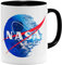 OM3® Empire Death Star Kaffee-Tasse NASA Style Logo | Keramik Becher | 11oz 325ml | Beidseitig Bedruckt | Schwarz