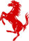 AWS Sticker Cavallino Rampante Adesivo in Vinile prespaziato 6 Colori a Scelta Auto Moto Adesivi Impermeabili Vinile prespaziato Senza Sfondo (Rosso, 10 x 7 cm)