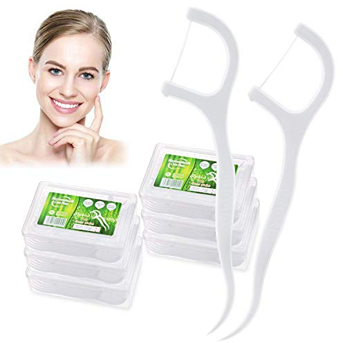 Czemo Hilo Dental con Mango 180 piezas Seda Dental Palo Hilo Dental Pre-cortadas Seda de Dientes, Pack de 6