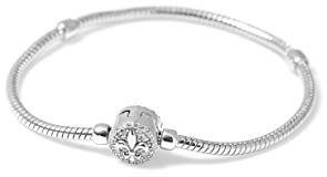 TALISMAN JEWELRY Armband Blume der Lys mit Schlangenkette in Silber rhodiniert 925